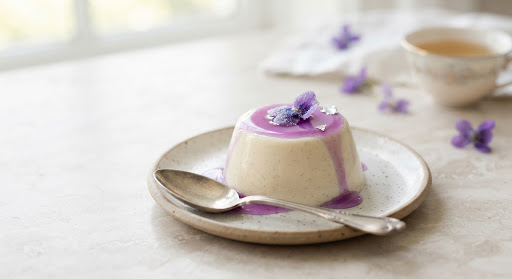 Panna Cotta au sirop de violette