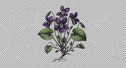 Botanical Violet Illustration